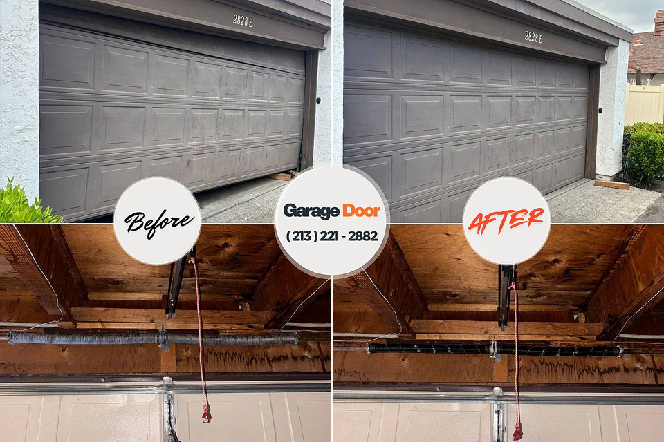 Before and after: garage door repair Grass Valley, NV